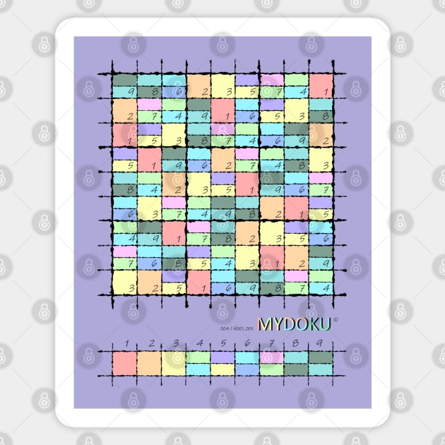 Mydoku_004_H001_001_F: Sudoku, Sudoku coloring, logic, logic puzzle, holiday puzzle, fun, away from screen Sticker by Mydoku